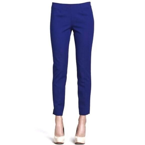 Theory Belisa Basis Ankle Length Twill Pant Modern Minimal Royal Blue Women’s 0 - Picture 1 of 13